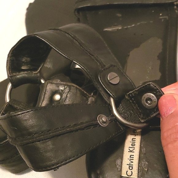 Calvin Klein Jeans Vintage Leather Sandal - Picture 9 of 9